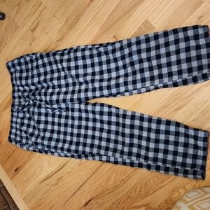 J. Crew Black and Gray Flannel Checkered Pajama Pants Size Large 100 % Cotton